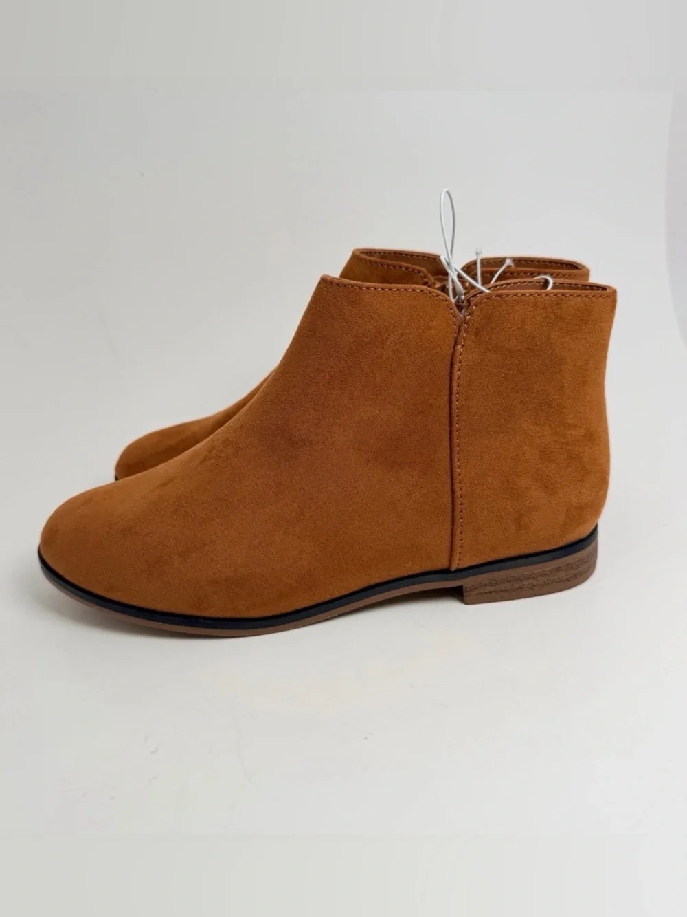 Cat & Jack Girls Brown Suede-Look Ankle Booties